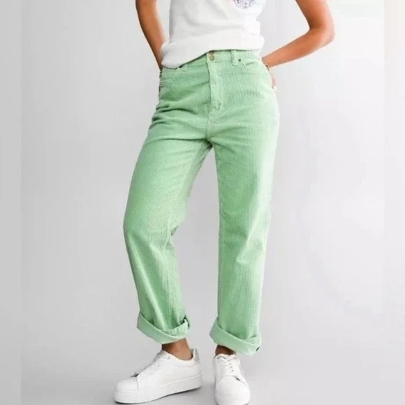 Billabong x The Salty Blonde CHILL OUT Corduroy WASHED GRASS PANTS WOMEN 26 - Picture 14 of 14